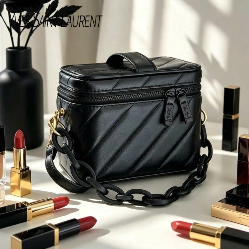 Luxury Designer Bags Ysl - Bolsa de Cosméticos Mini YSL Preta