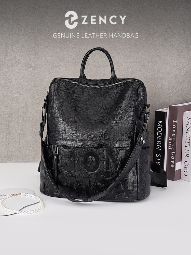 Genuine Leather Backpack - Mochila Zency Premium de Couro Genuíno