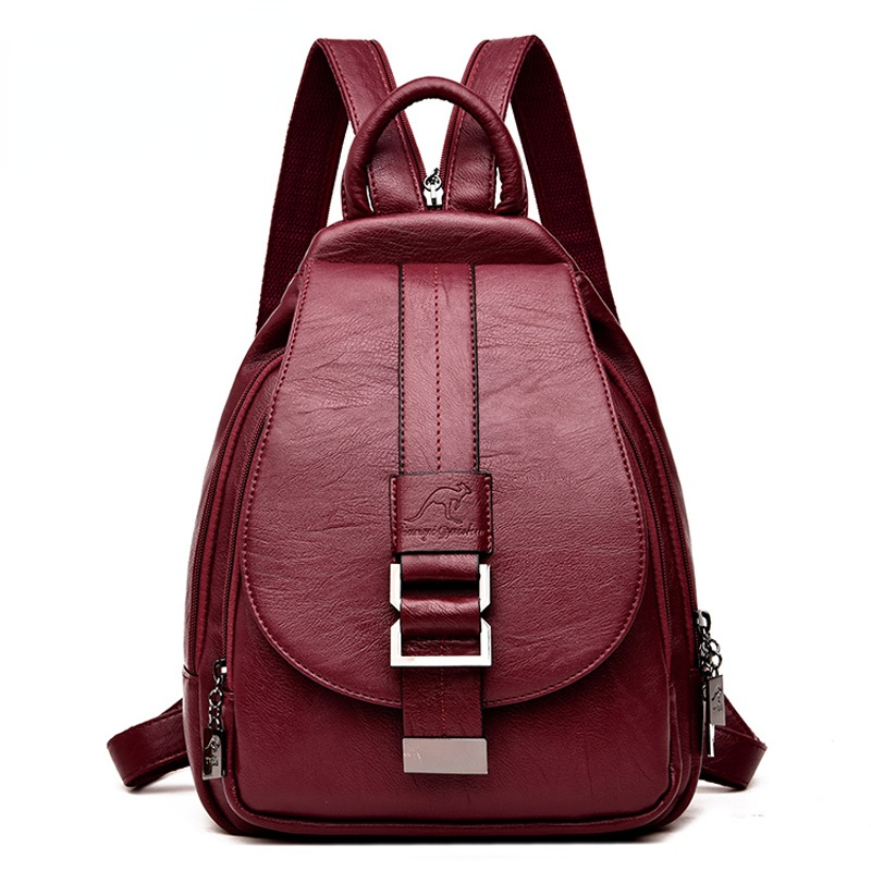 Genuine Leather Backpack - Designer Mochilas de Couro para Mulheres,