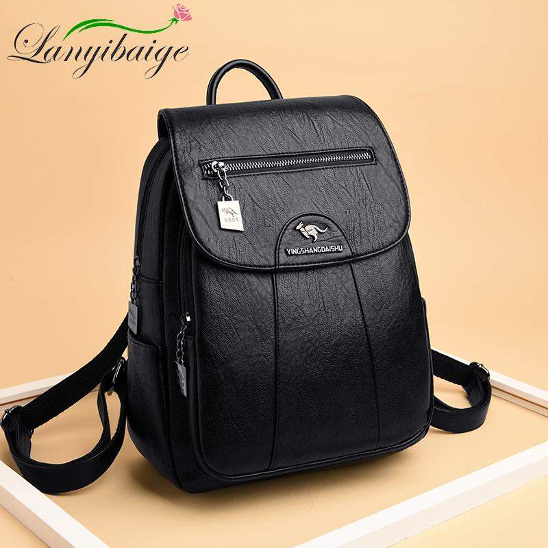 Genuine Leather Backpack - Mochila Feminina Nova 2026 de Alta