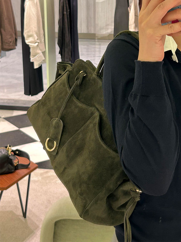 Luxury Bags Green - Bolsa Tote Grande de Camurça Verde