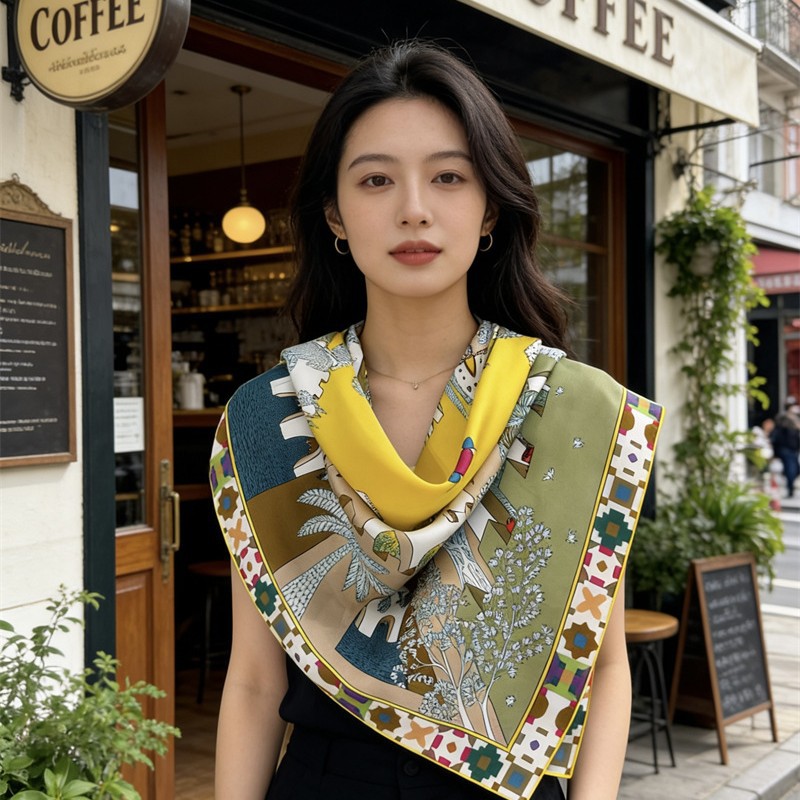 Lenço de Seda Quadrado 90CM de - Luxury Bags Design avaliação e preço