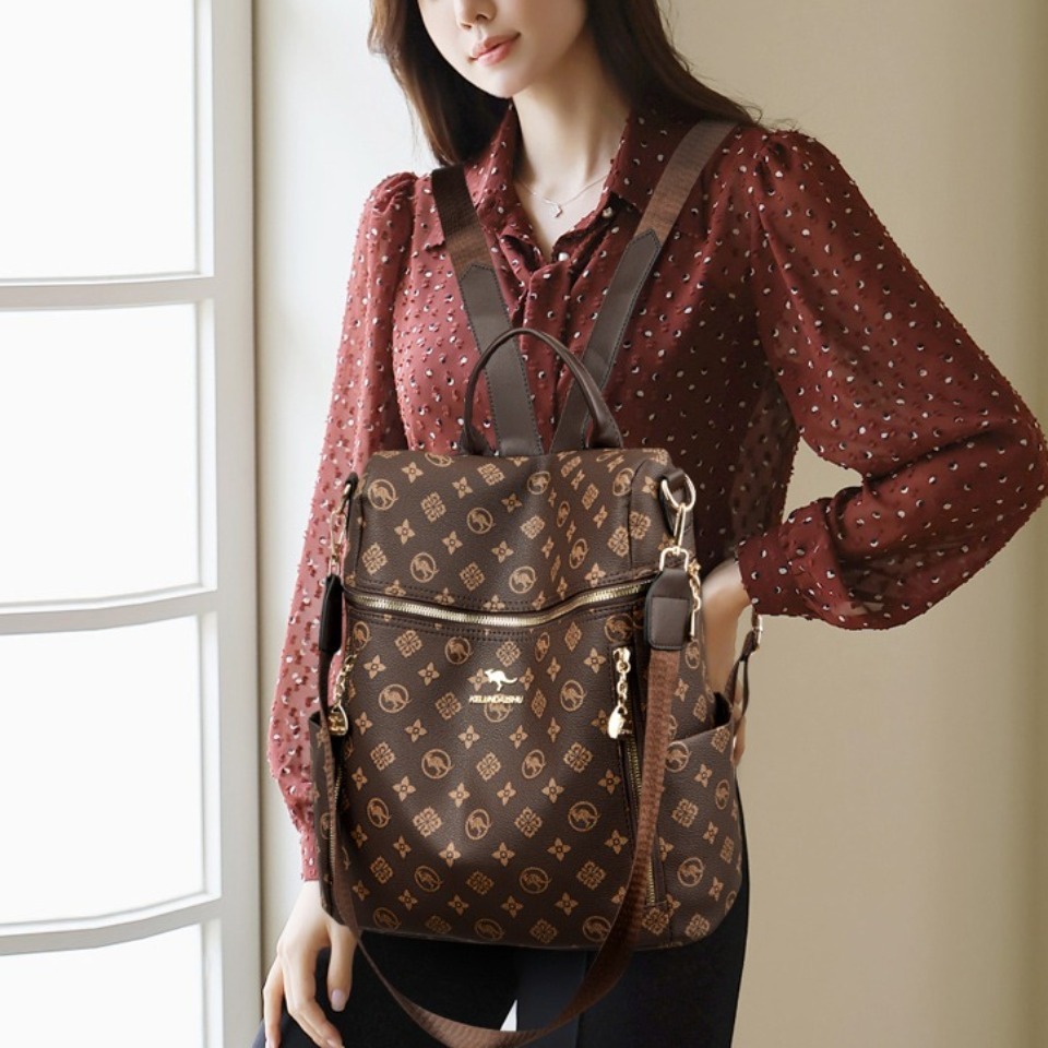Marca genuína das mulheres moc - Genuine Leather Backpack avaliação e preço