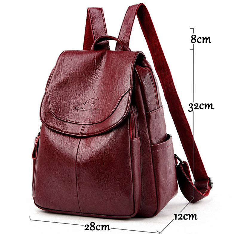 Mochila Vintage de Couro Macio - Genuine Leather Backpack avaliação e preço
