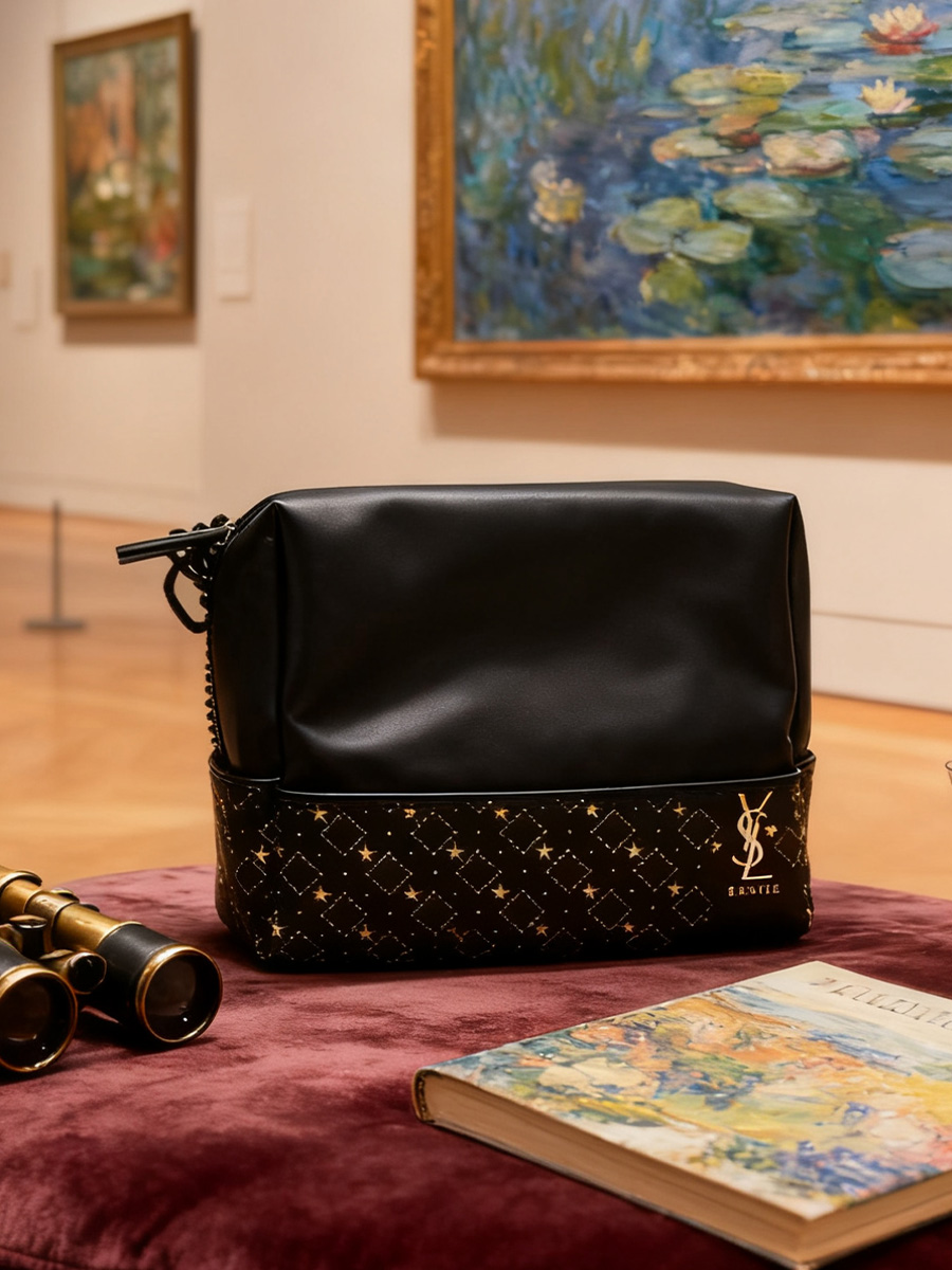 Bolsa de cosméticos YSL preta  - Luxury Designer Bags Ysl avaliação e preço