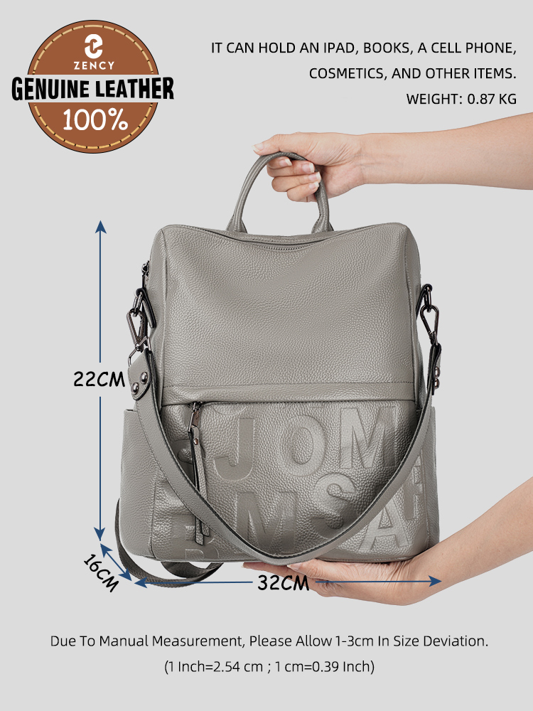 Mochila Zency Premium de Couro - Genuine Leather Backpack avaliação e preço
