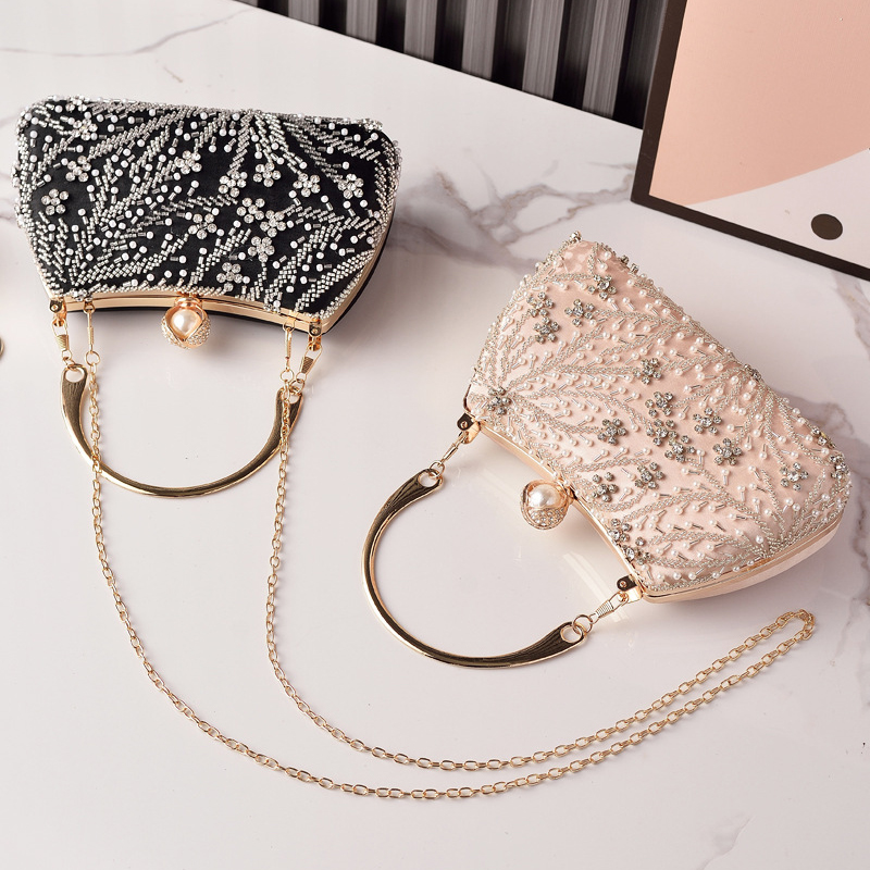 Bolsa de Mão Preta com Miçanga - Luxury Bags In China Wholesale avaliação e preço