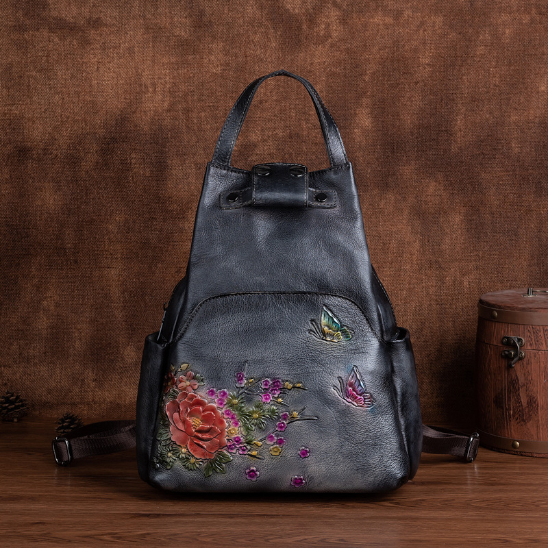Mochila de Ombro em Couro Genu - Genuine Leather Backpack avaliação e preço