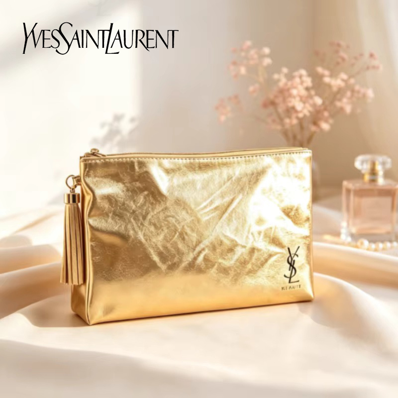 Bolsa Cosmética Dourada YSL, E - Luxury Designer Bags Ysl avaliação e preço