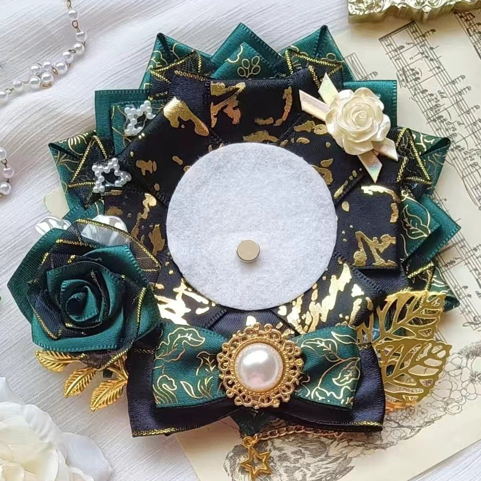 Roseta de crachá de fita verde - Luxury Bags Green avaliação e preço