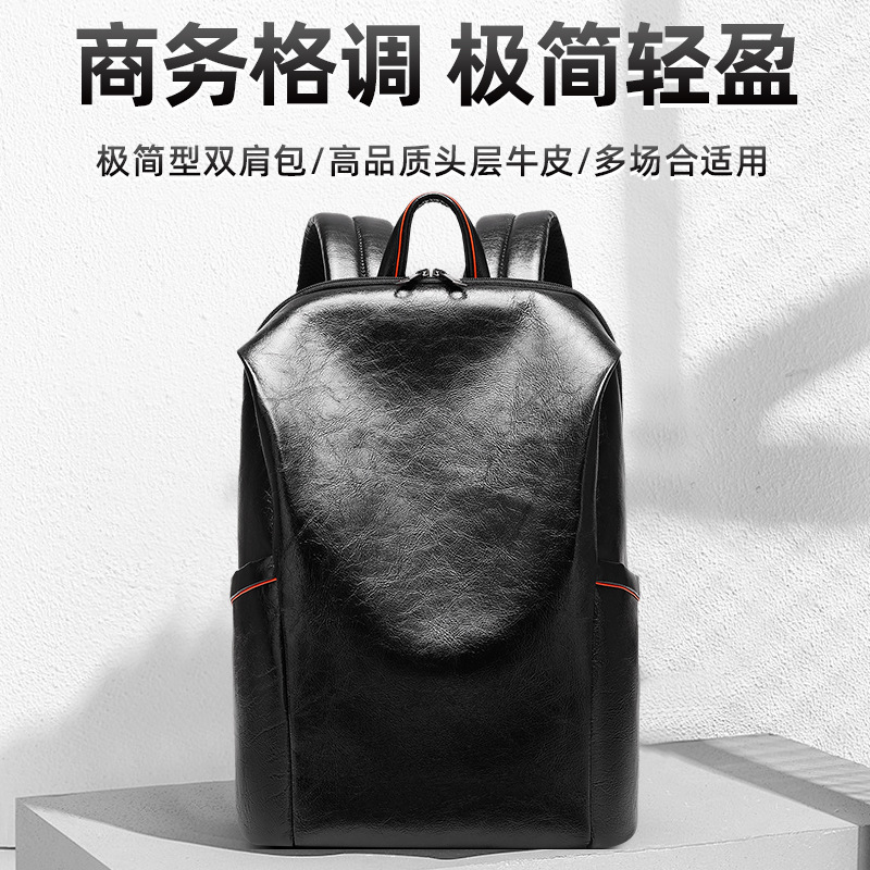 Mochila Masculina de Couro Gen - Genuine Leather Backpack avaliação e preço