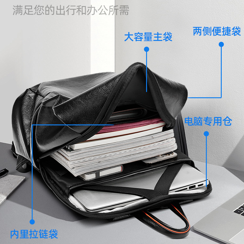 Mochila Masculina de Couro Gen - Genuine Leather Backpack avaliação e preço