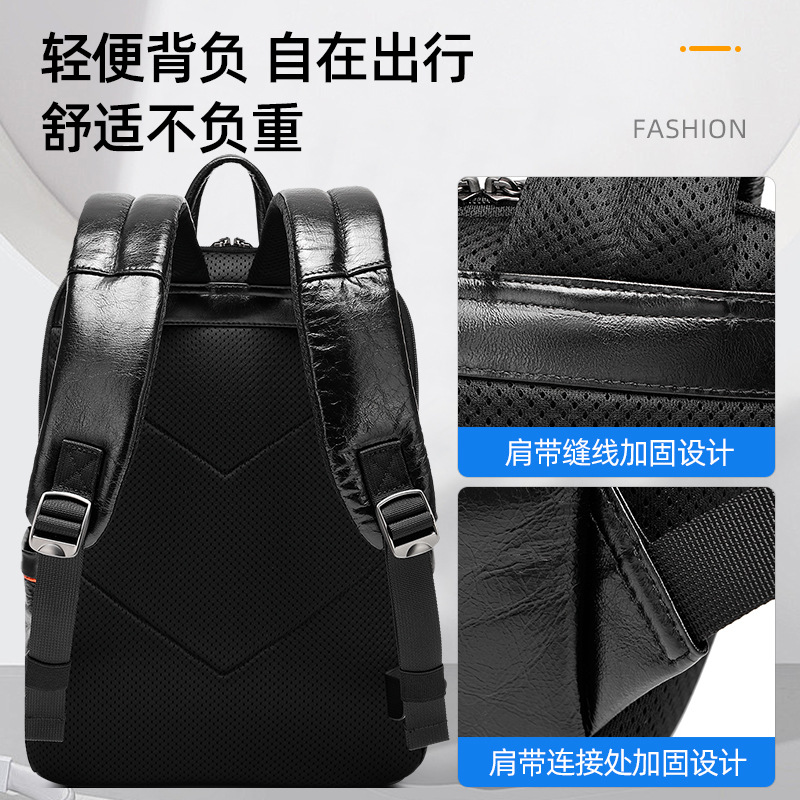 Mochila Masculina de Couro Gen - Genuine Leather Backpack avaliação e preço