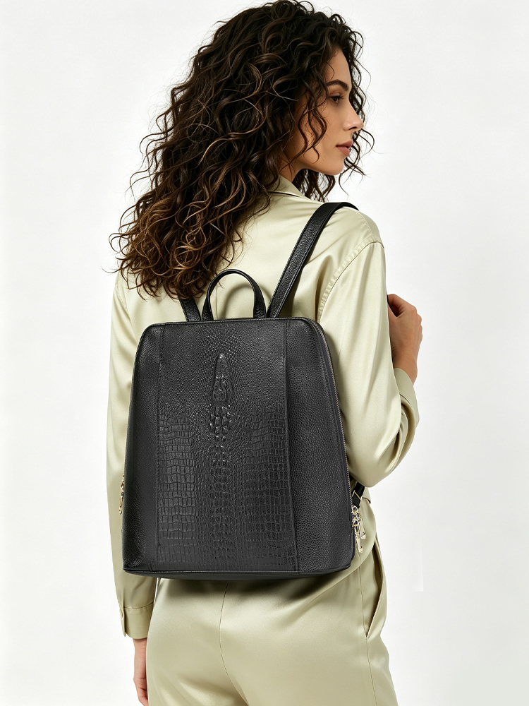 Mochila Feminina Zency de Cour - Genuine Leather Backpack avaliação e preço